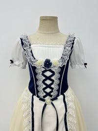 Midnight Ivory Peasant Ballet Dress