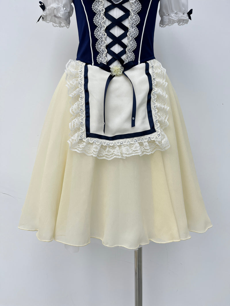 Midnight Ivory Peasant Ballet Dress