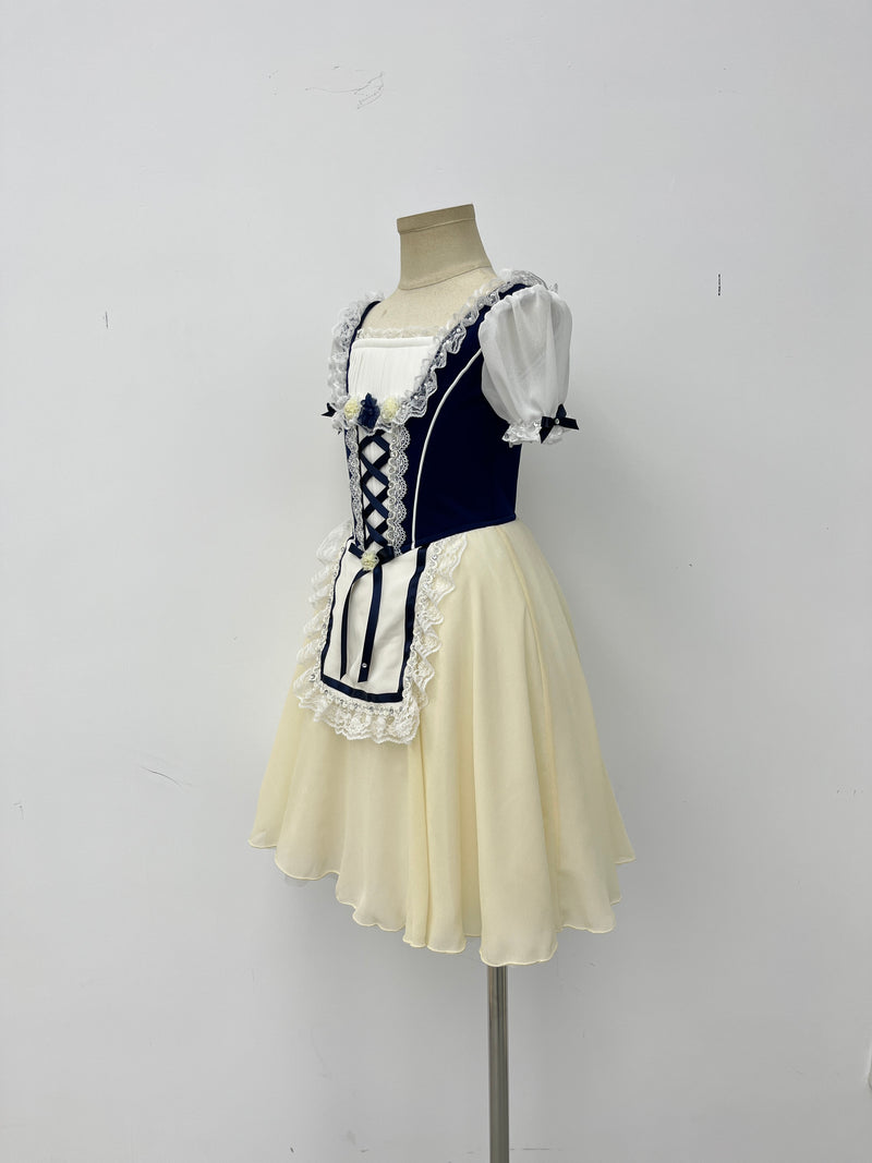 Midnight Ivory Peasant Ballet Dress