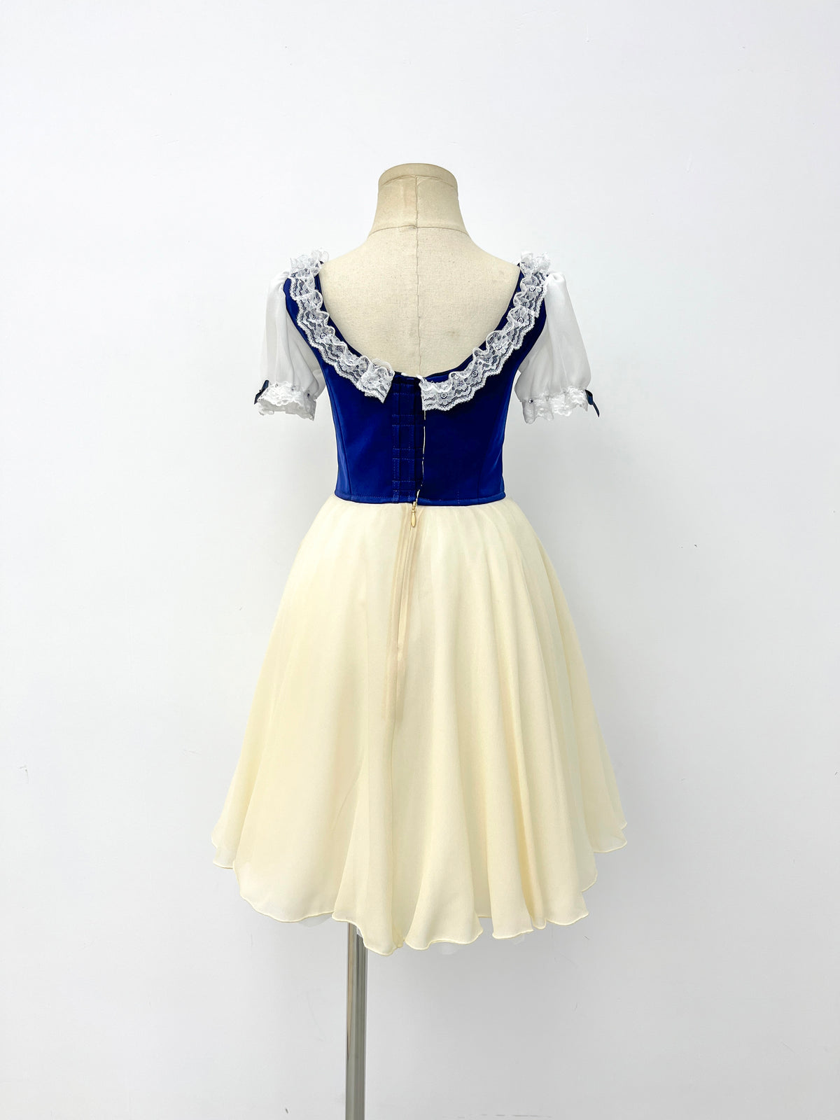 Midnight Ivory Peasant Ballet Dress