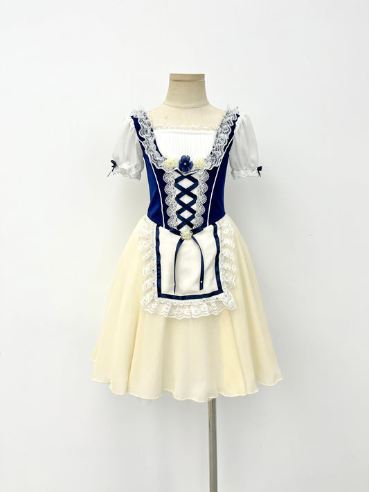 Midnight Ivory Peasant Ballet Dress