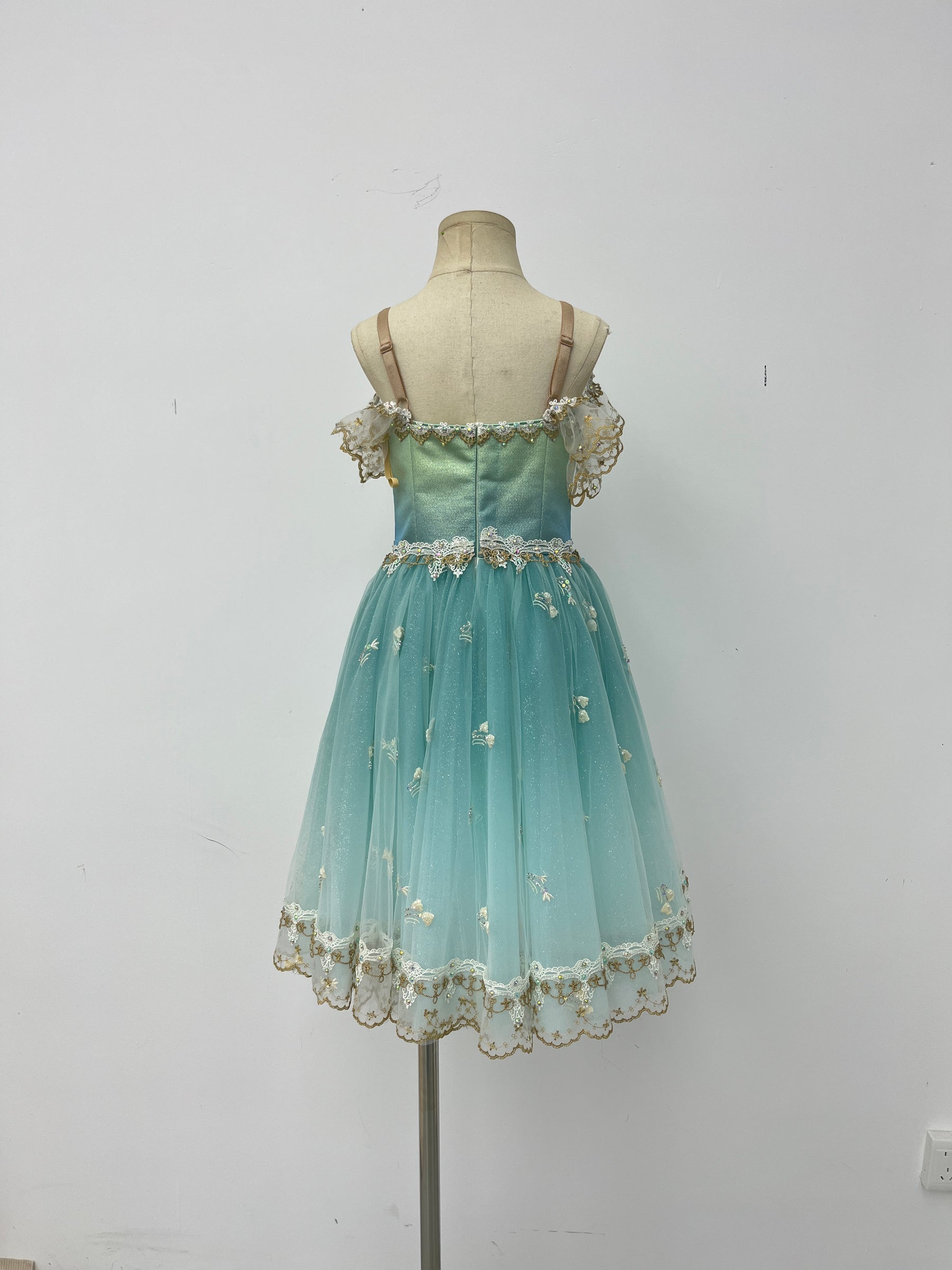 Aqua Gilded Garden Romantic Ballet Dress