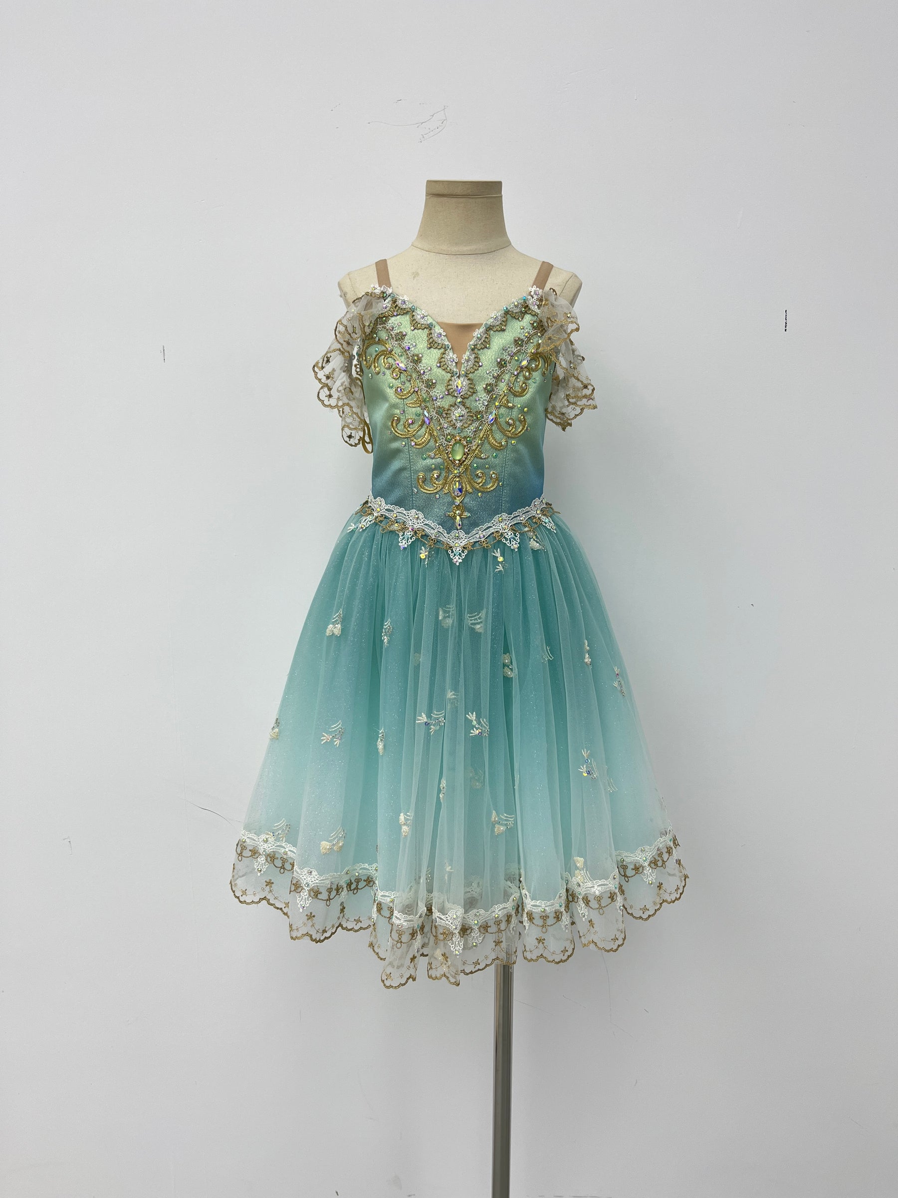 Aqua Gilded Garden Romantic Ballet Dress