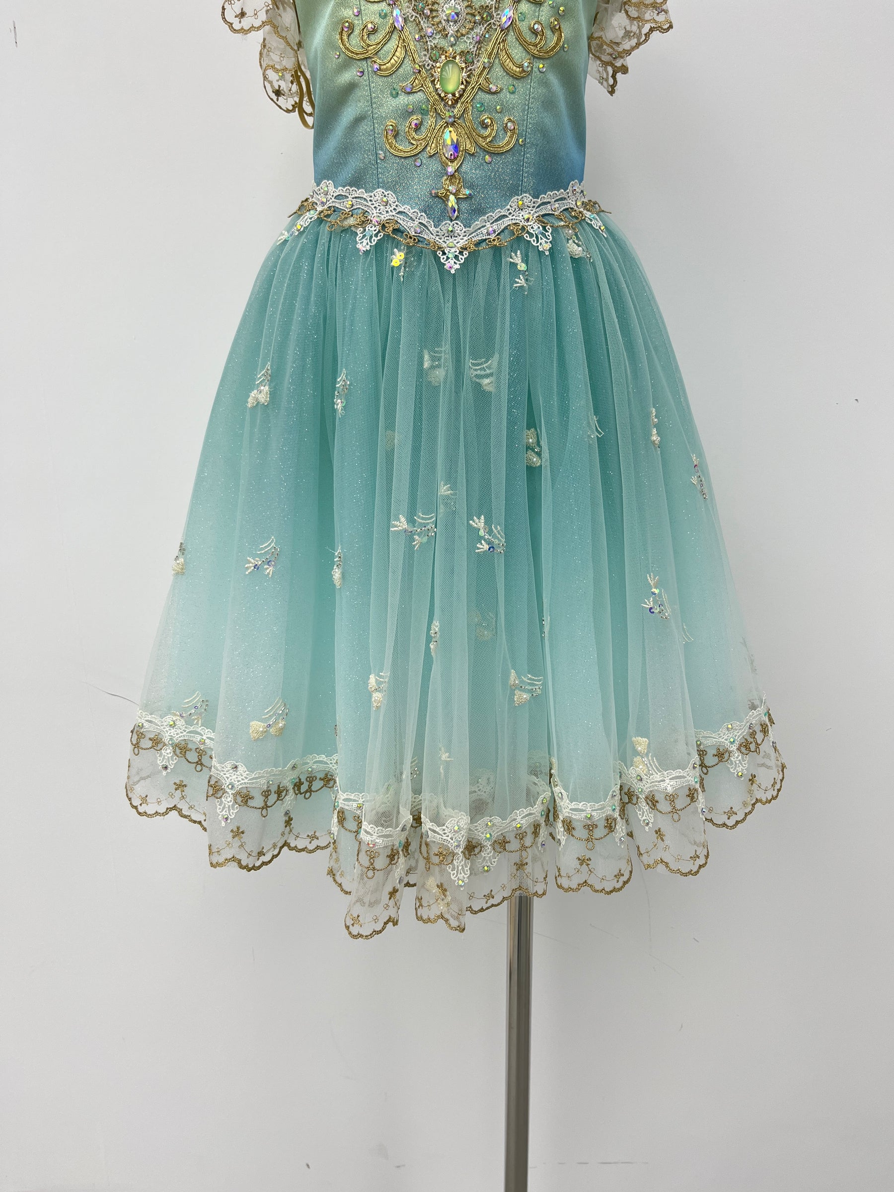Aqua Gilded Garden Romantic Ballet Dress