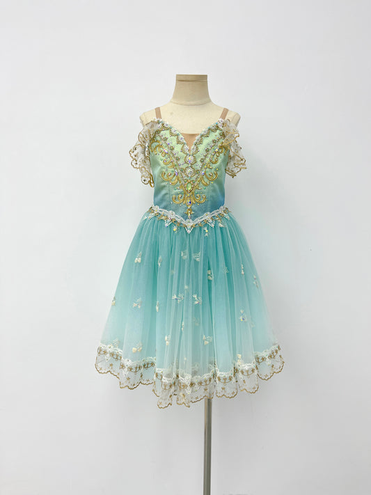 Aqua Gilded Garden Romantic Ballet Dress