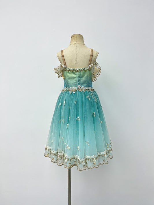 Aqua Gilded Garden Romantic Ballet Dress