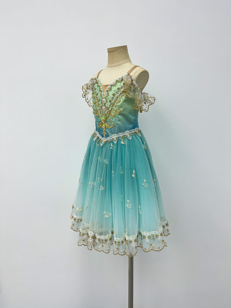 Aqua Gilded Garden Romantic Ballet Dress