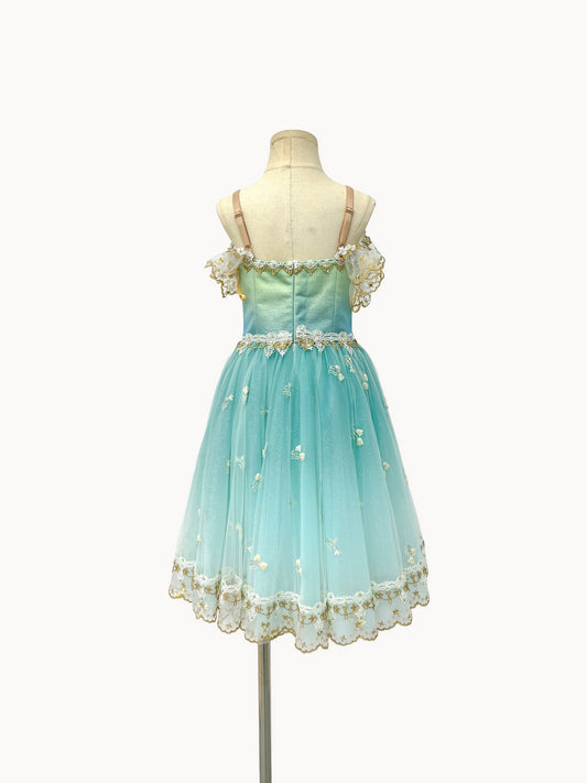 Aqua Gilded Garden Romantic Ballet Dress