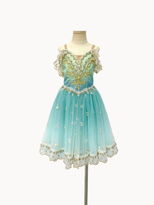 Aqua Gilded Garden Romantic Ballet Dress