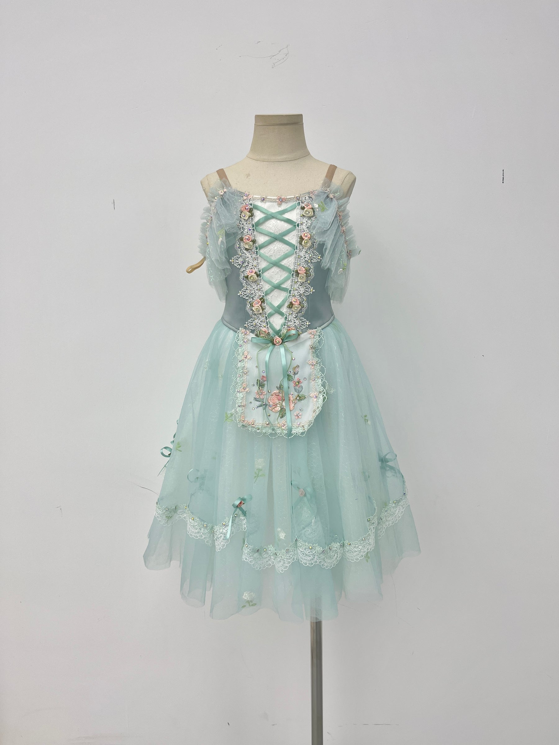 Seafoam Rose Peasant Ballet Dress