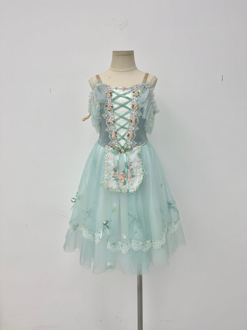 Seafoam Rose Peasant Ballet Dress