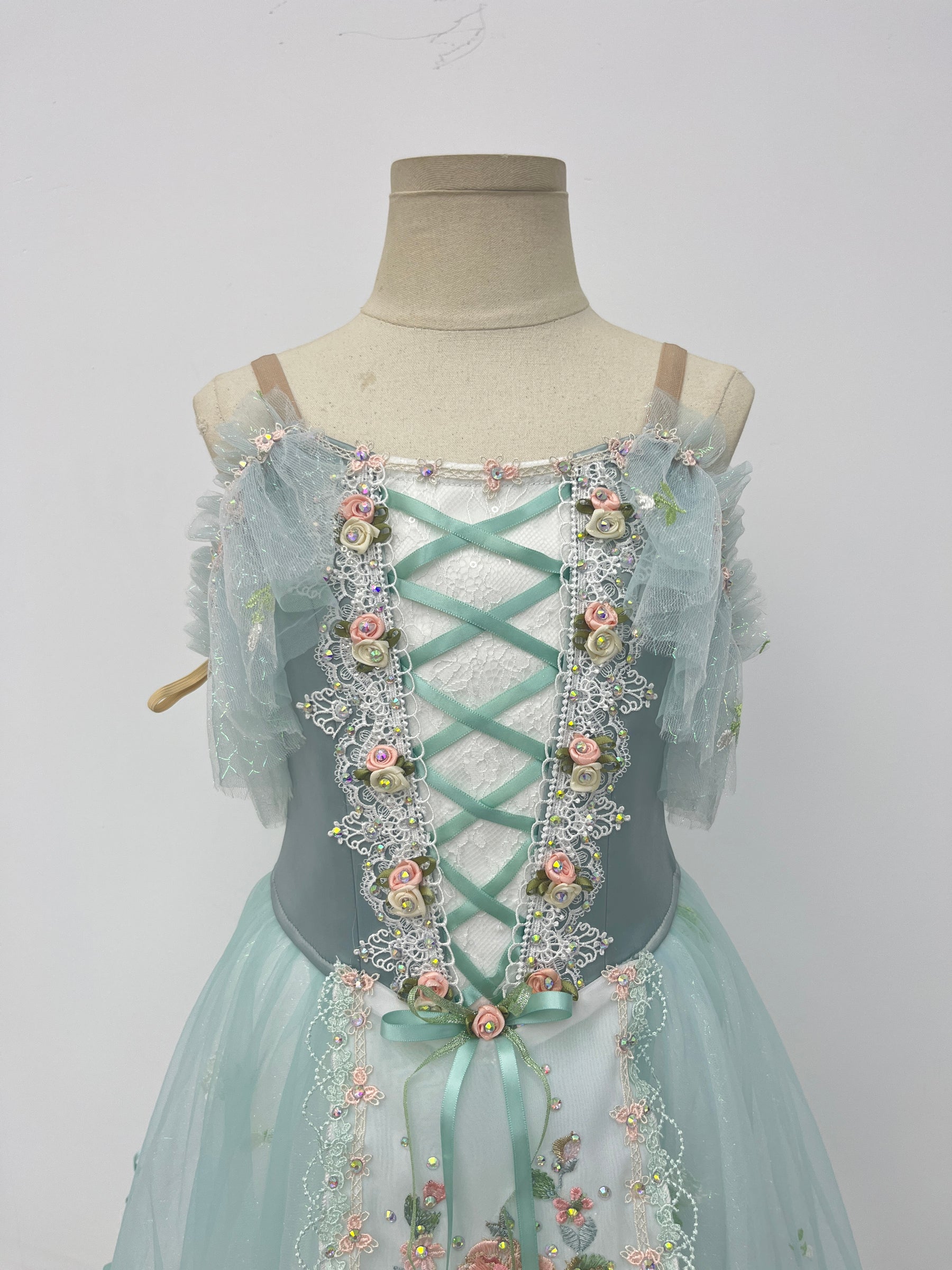 Seafoam Rose Peasant Ballet Dress