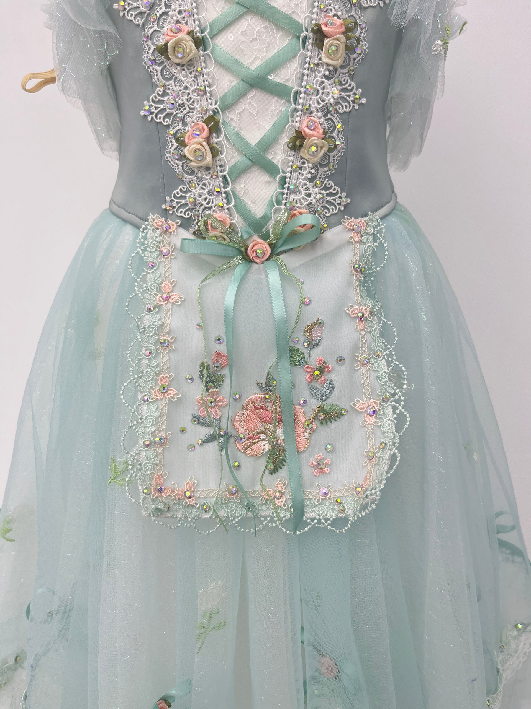 Seafoam Rose Peasant Ballet Dress