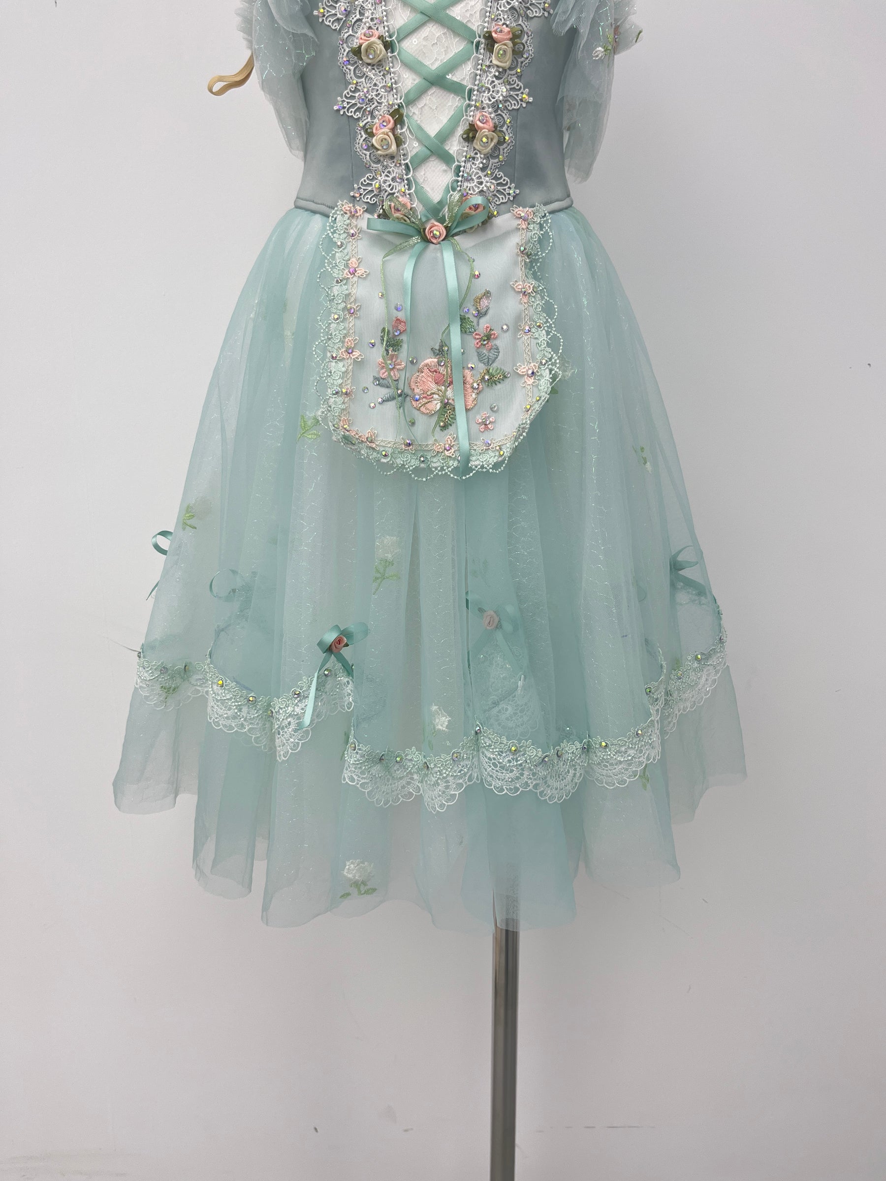 Seafoam Rose Peasant Ballet Dress