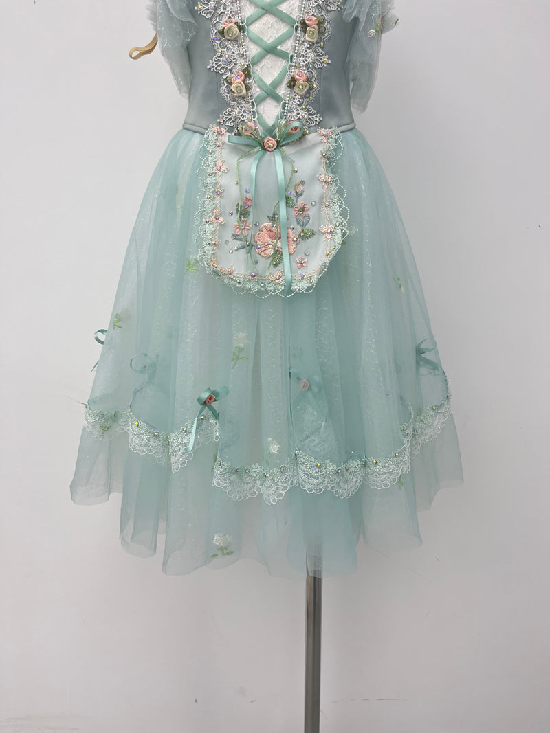 Seafoam Rose Peasant Ballet Dress