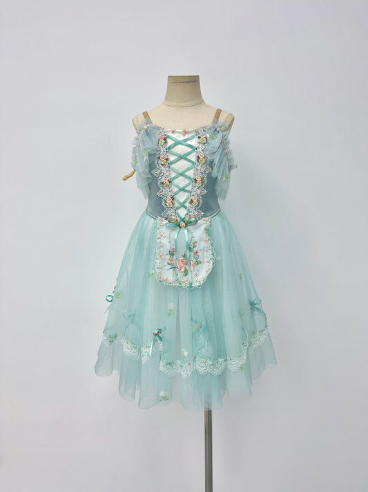 Seafoam Rose Peasant Ballet Dress