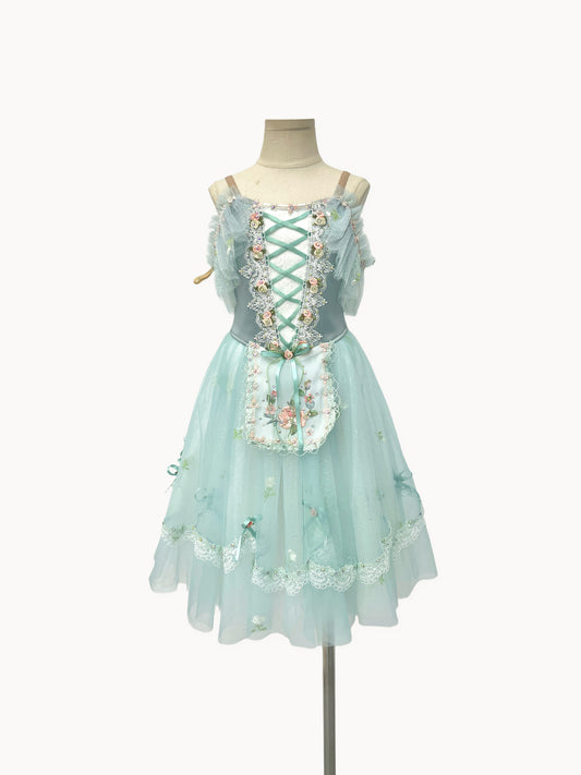 Seafoam Rose Peasant Ballet Dress