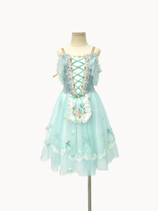 Seafoam Rose Peasant Ballet Dress