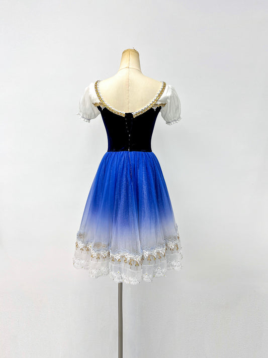 Navy Ombre Peasant Ballet Dress