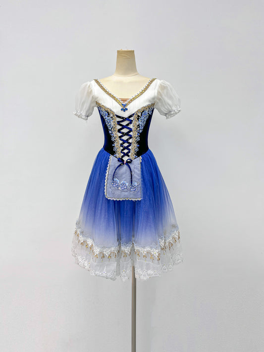 Navy Ombre Peasant Ballet Dress
