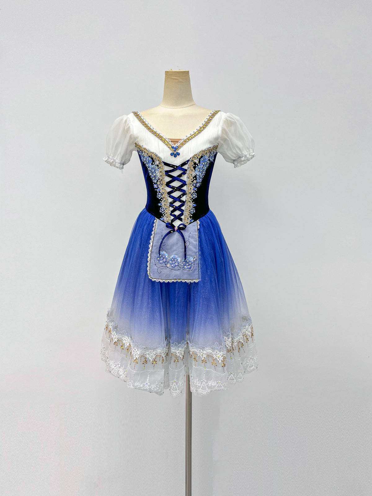 Navy Ombre Peasant Ballet Dress