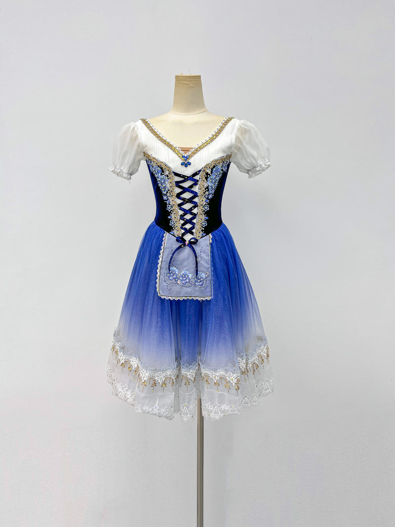 Navy Ombre Peasant Ballet Dress