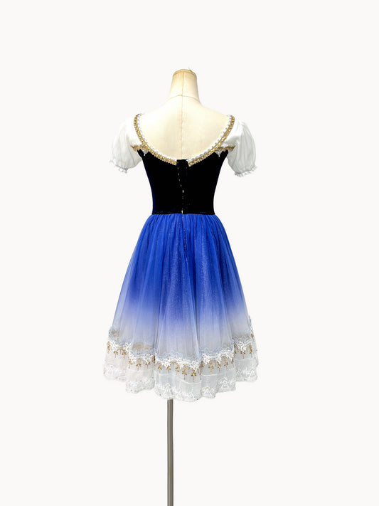 Navy Ombre Peasant Ballet Dress