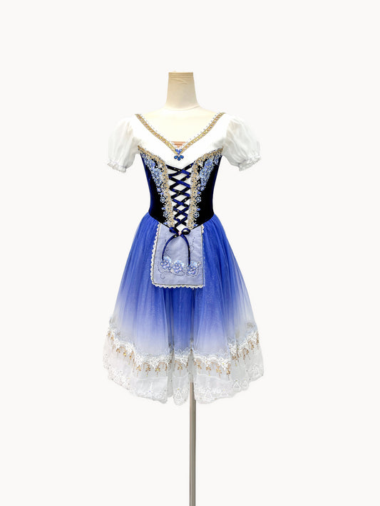 Navy Ombre Peasant Ballet Dress