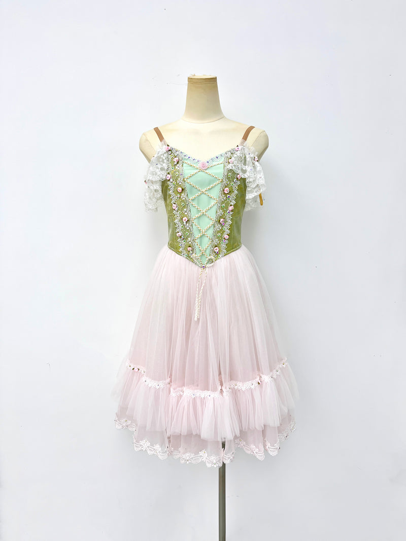 Sage Blush Rose Romantic Ballet Dress