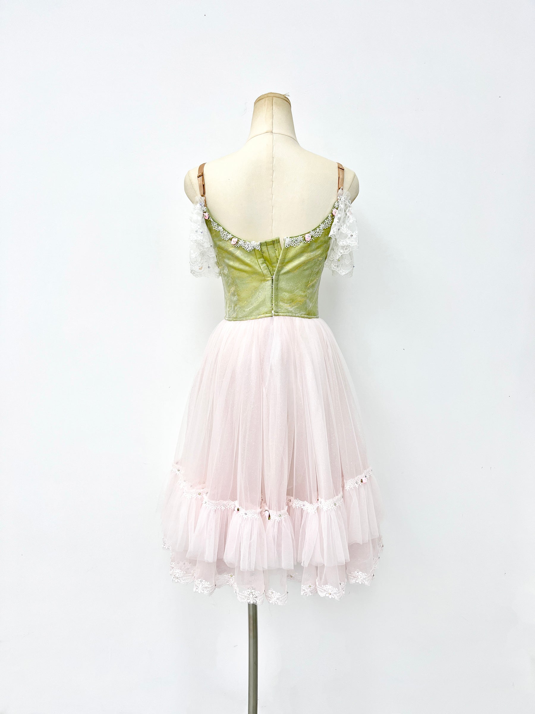 Sage Blush Rose Romantic Ballet Dress