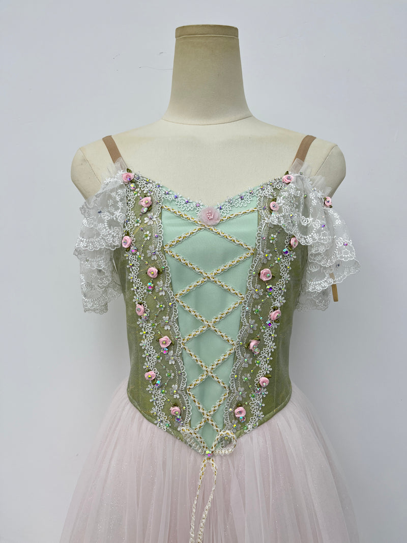 Sage Blush Rose Romantic Ballet Dress