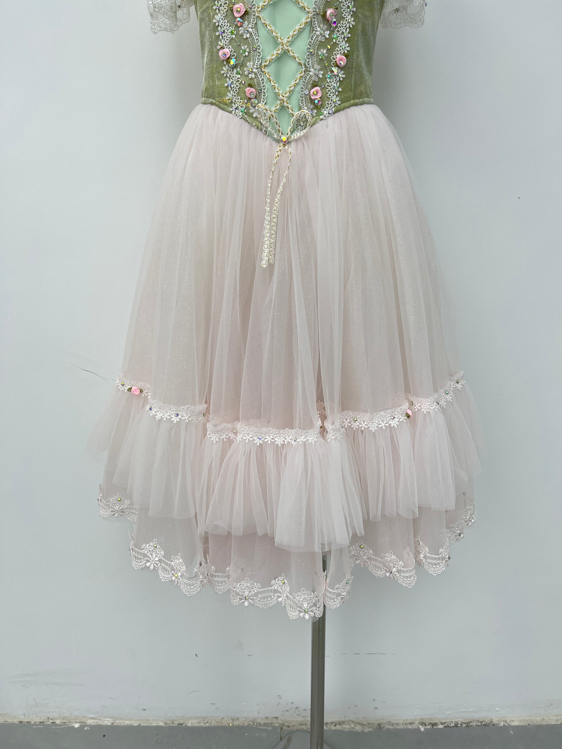 Sage Blush Rose Romantic Ballet Dress