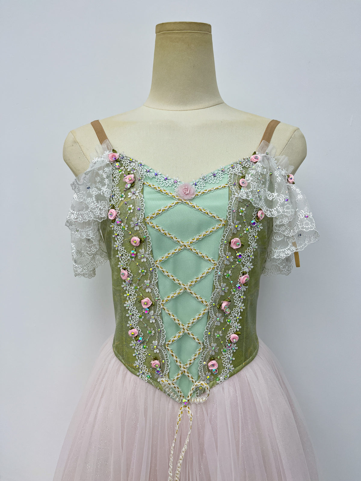 Sage Blush Rose Romantic Ballet Dress