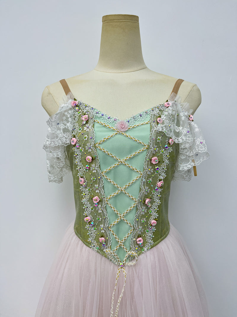Sage Blush Rose Romantic Ballet Dress