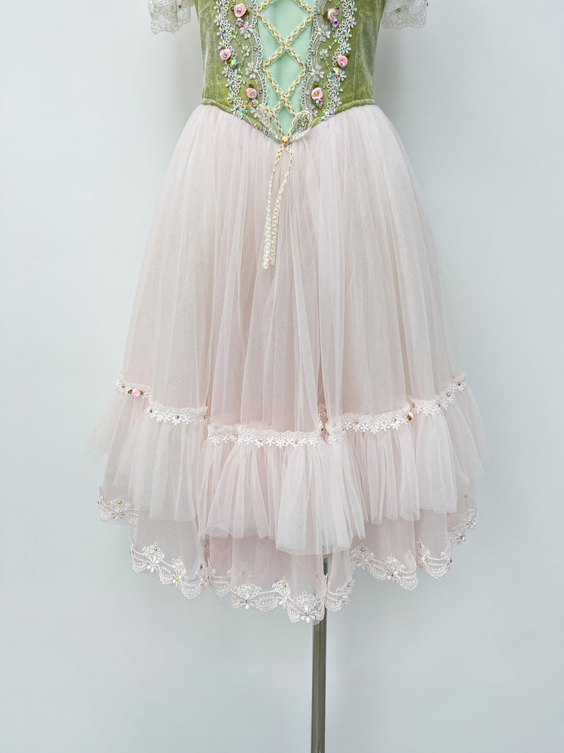 Sage Blush Rose Romantic Ballet Dress