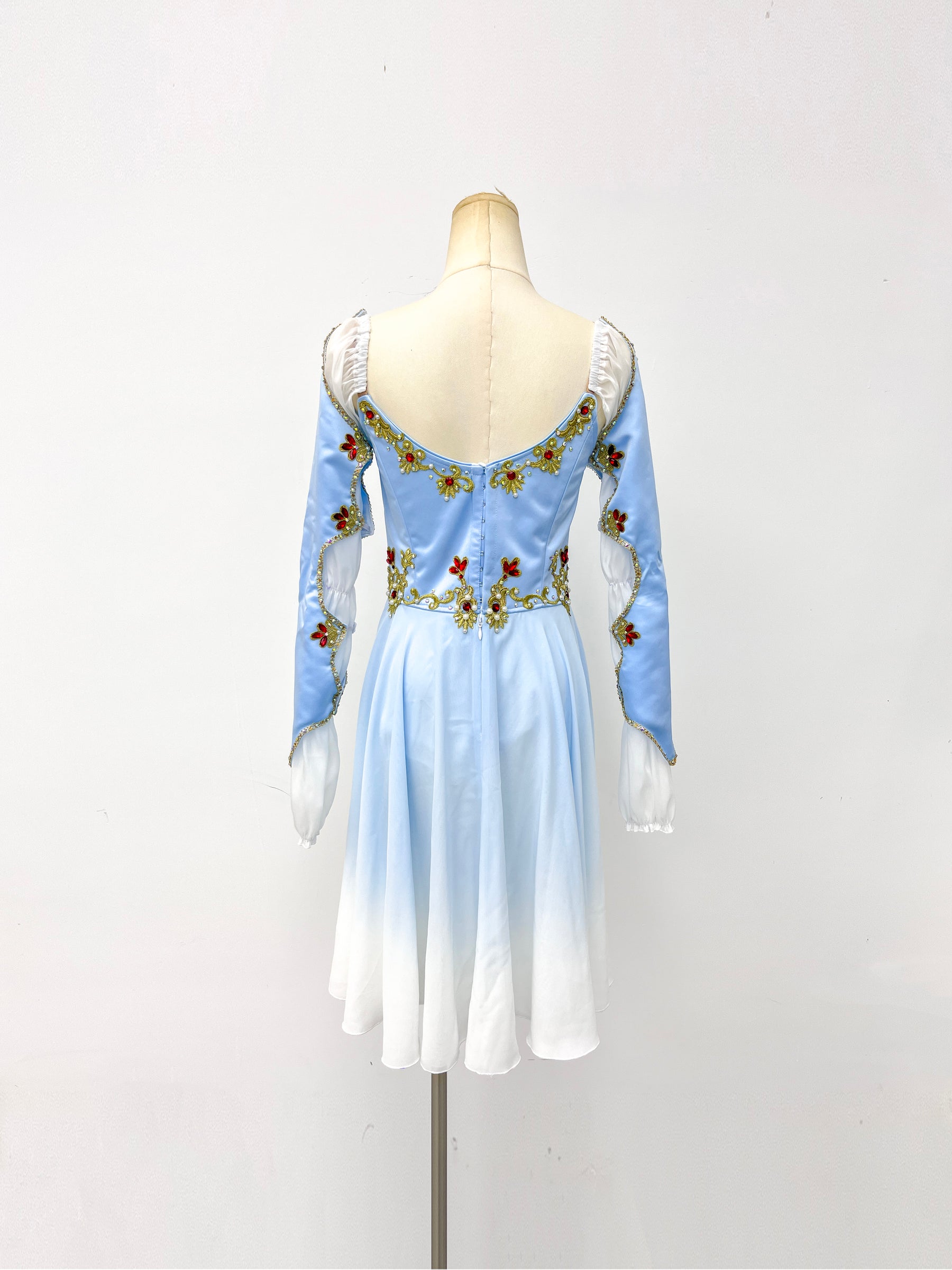 Ice Blue Ruby Long-Sleeve Lyrical Dress