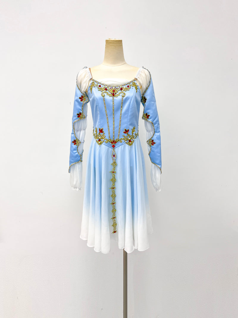 Ice Blue Ruby Long-Sleeve Lyrical Dress