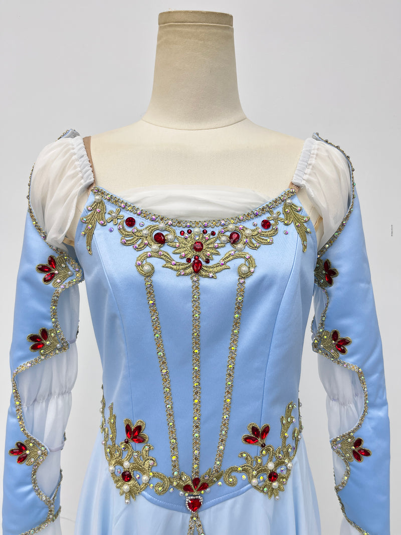 Ice Blue Ruby Long-Sleeve Lyrical Dress