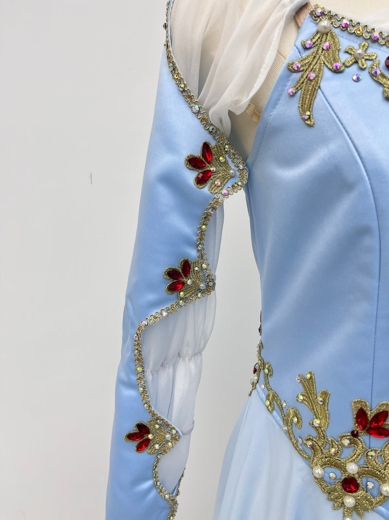 Ice Blue Ruby Long-Sleeve Lyrical Dress