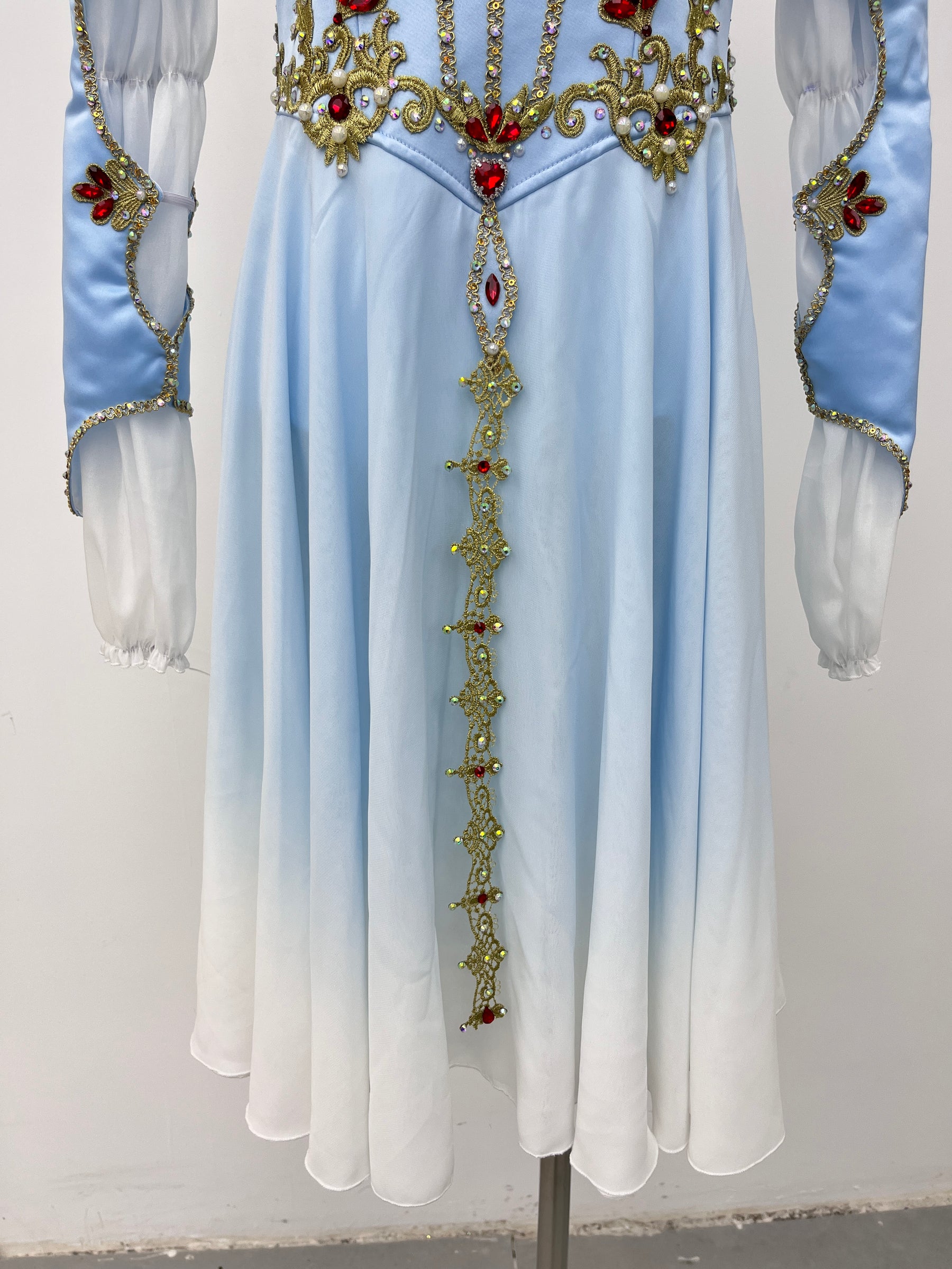 Ice Blue Ruby Long-Sleeve Lyrical Dress