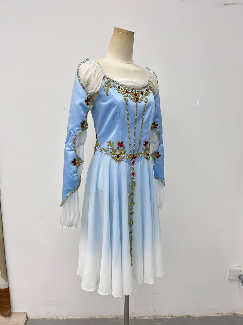 Ice Blue Ruby Long-Sleeve Lyrical Dress
