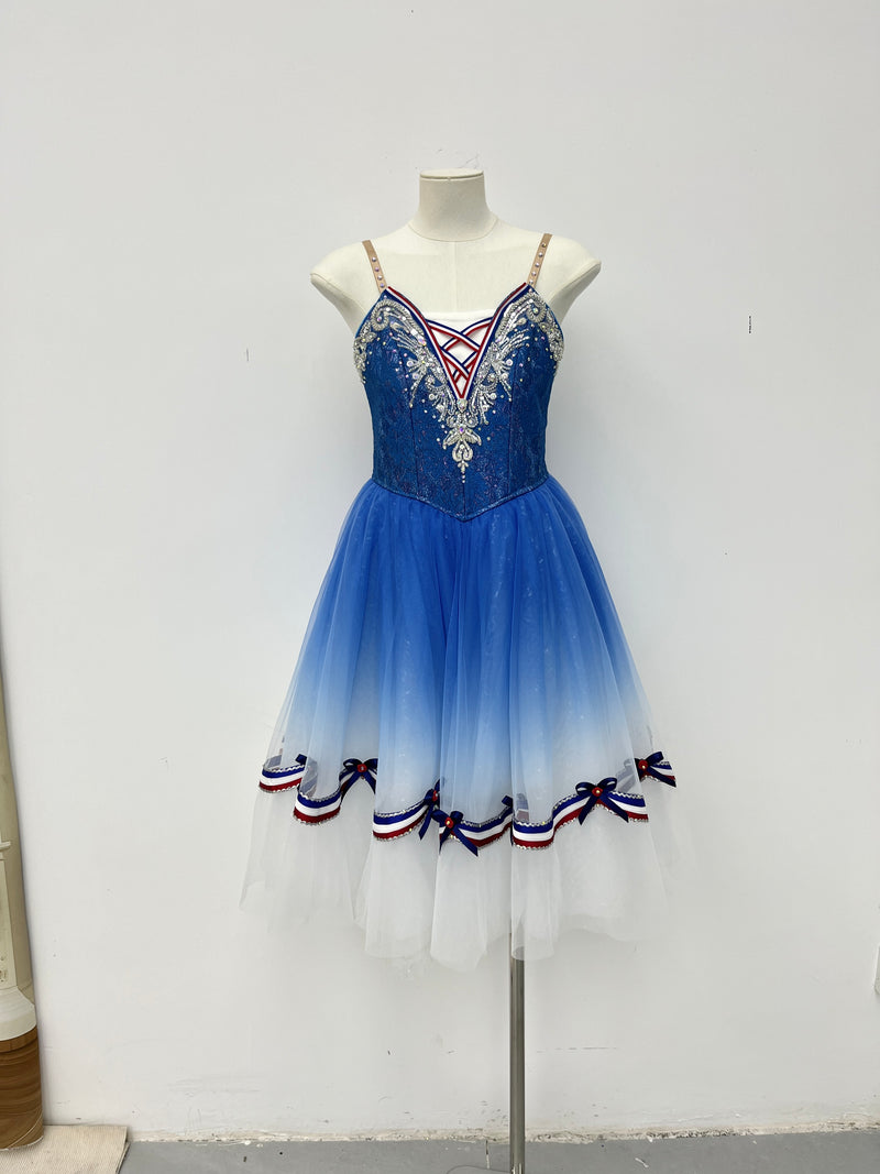 Royal Blue Sailor Ribbon Romantic Ballet Dress