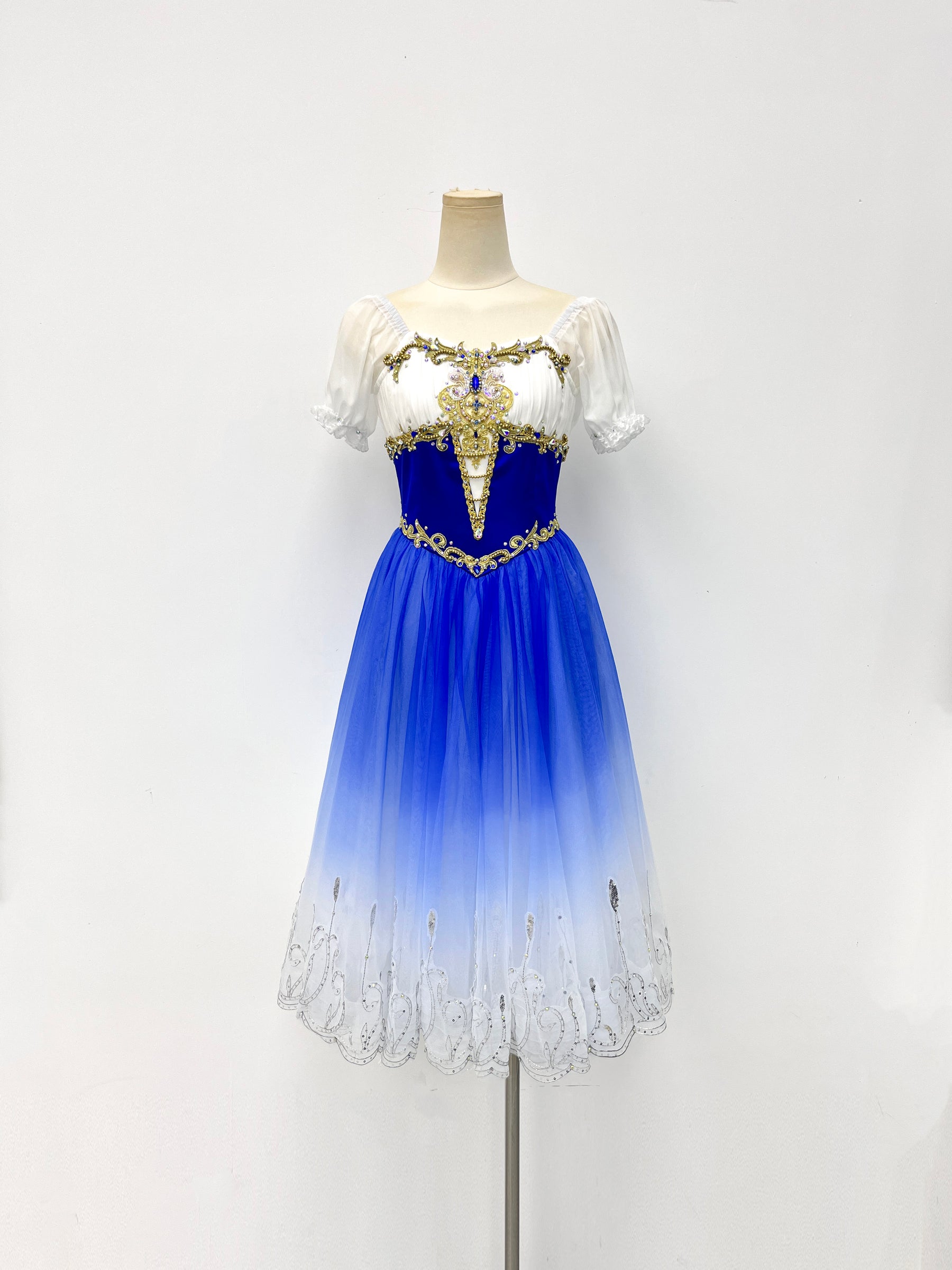 Royal Blue Gilded Peasant Ballet Dress