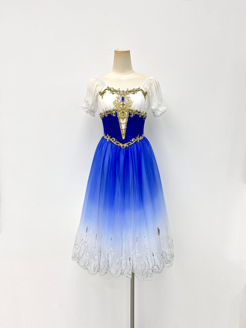 Royal Blue Gilded Peasant Ballet Dress
