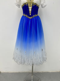 Royal Blue Gilded Peasant Ballet Dress