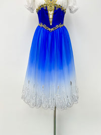 Royal Blue Gilded Peasant Ballet Dress