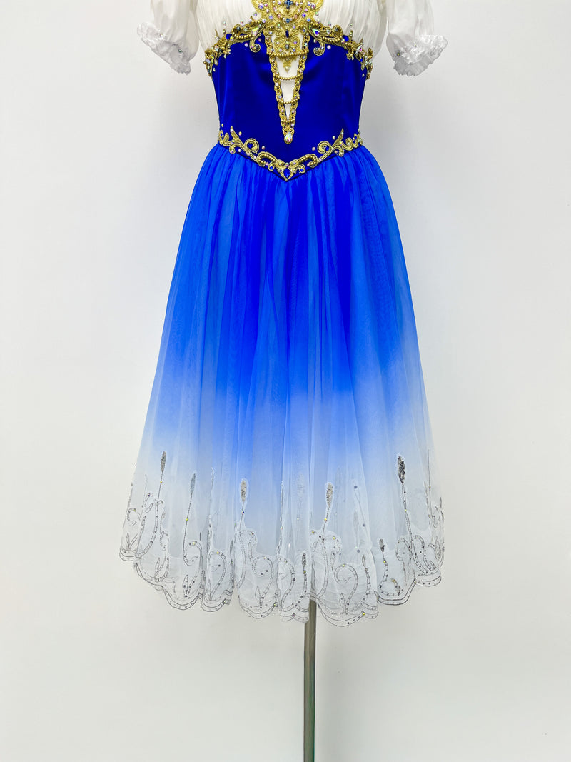 Royal Blue Gilded Peasant Ballet Dress