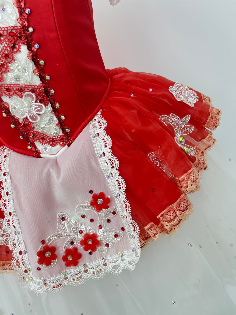 Scarlet Flower Peasant Ballet Dress