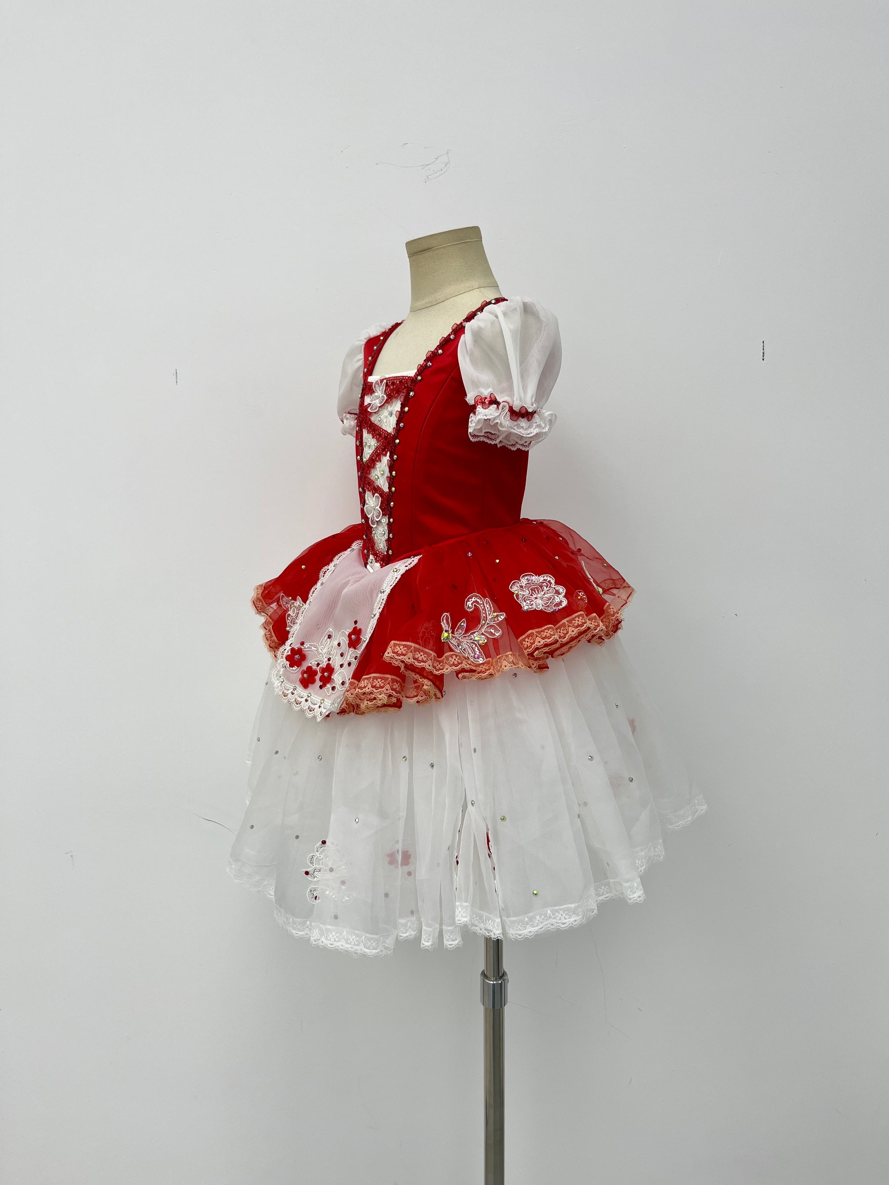 Scarlet Flower Peasant Ballet Dress