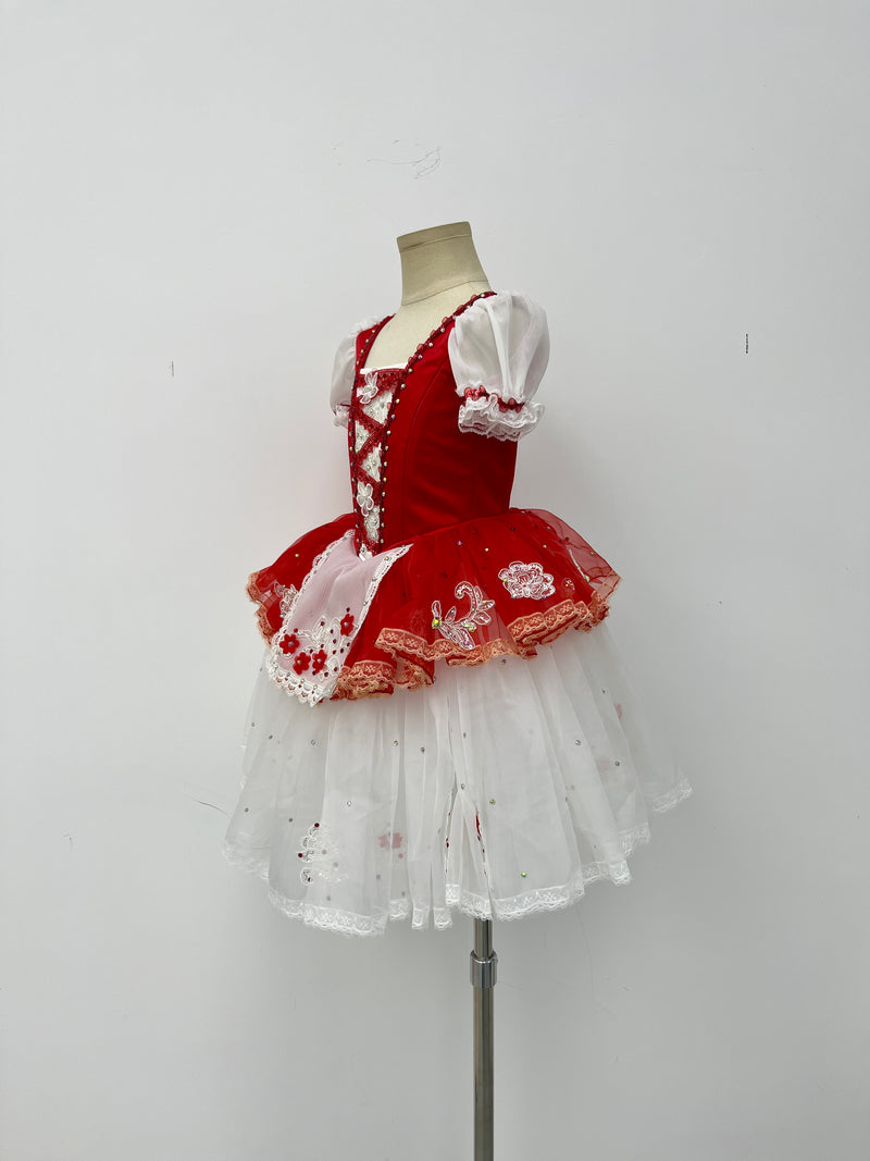 Scarlet Flower Peasant Ballet Dress